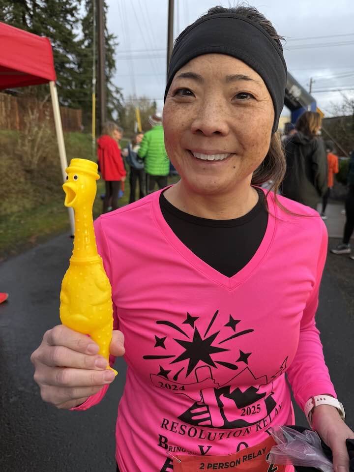 Creative baton used during the relay